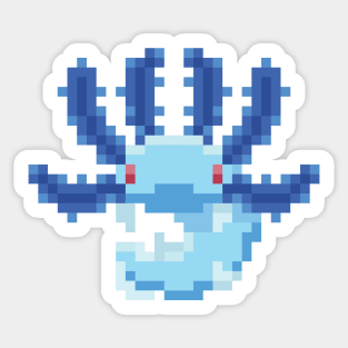 Blue Pixel Axolotl - Cute Retro Animal Design Sticker